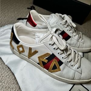 Gucci Ace Men' Sneakers, Loved, Leather, EU M8.5 with Box and Dust Bag
